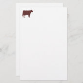 Papeterie Symbole de vache - Brown foncé sur blanc (Devant / Derrière)