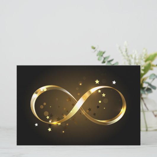 Papeterie Symbole d'infini doré (Debout devant)