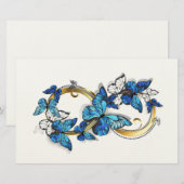Papeterie Symbole infini de papillons Morpho bleus (Devant / Derrière)