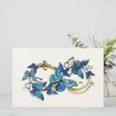 Papeterie Symbole infini de papillons Morpho bleus (Debout devant)