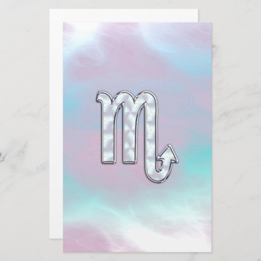 Papeterie Symbole Scorpio Zodiac en style perle (Devant / Derrière)