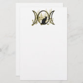 Papeterie Symbole triple de lune - chat noir (Devant / Derrière)