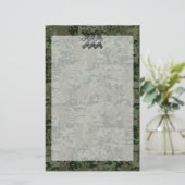 Papeterie Symbole Zodiaque Aquarius sur camo numérique vert  (Debout devant)