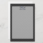 Papeterie Symbole Zodiaque d'argent Aquarius Style fibre de (Devant / Derrière)