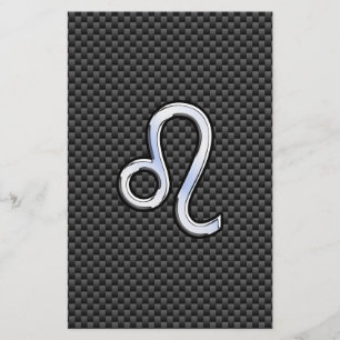 Papeterie Symbole Zodiaque de Leo d'argent sur l'impression