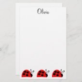 Papeterie Sympa Red Ladybug Personnalisé (Devant / Derrière)