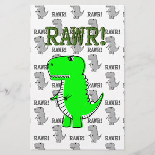 Papeterie T-Rex mignon et en colère avec Motif noir et blanc