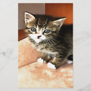 Papeterie Tabby Cat Kitten Portrait pour animaux