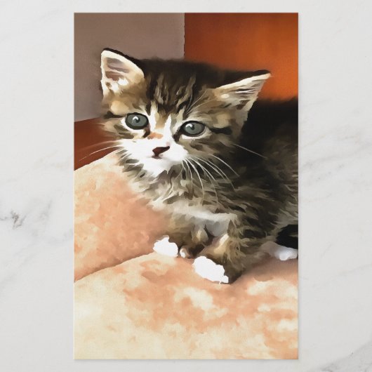 Papeterie Tabby Cat Kitten Portrait pour animaux (Devant)
