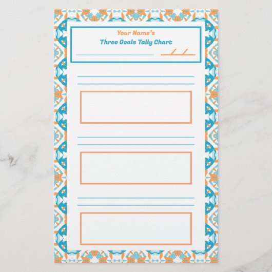 Papeterie Tally Chart Fridge pour la fille de TDA Objectif H (Devant)