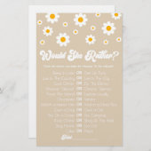 Papeterie Tan Retro Daisy Voudrait Elle Plutôt Baby shower J (Devant / Derrière)