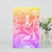 Papeterie TAROTS DES OMBRES PERDUES / L'ÉTOILE rose Jaune (Debout devant)