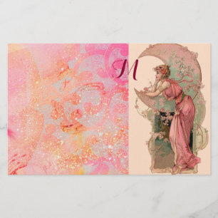 PAPETERIE TAROTS/ LUNE LADY, MONOGRAMME DES ÉPAULES FLORALES
