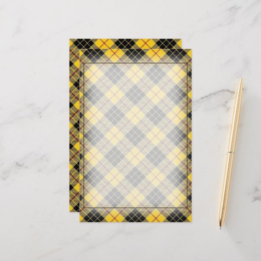 Papeterie Tartan Beauty Clan MacLeod de Lewis Scottish Plaid (Devant/Arrière en situation)