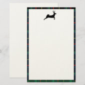 Papeterie Tartan et renne noirs (Devant / Derrière)