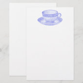 Papeterie Tasse à thé violette (Devant / Derrière)