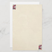 Papeterie Tatouage rouge japonais oriental classique d'un (Devant / Derrière)