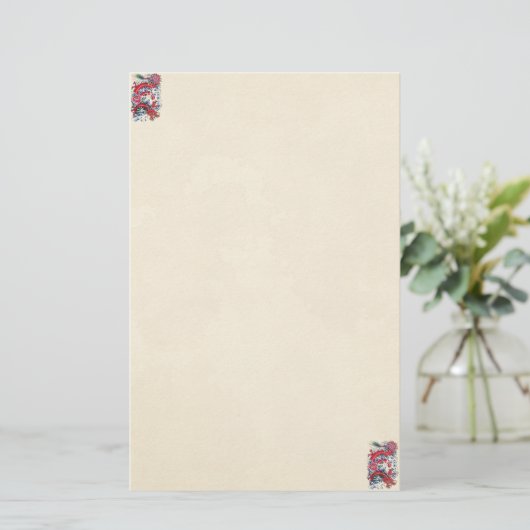 Papeterie Tatouage rouge japonais oriental classique d'un (Debout devant)