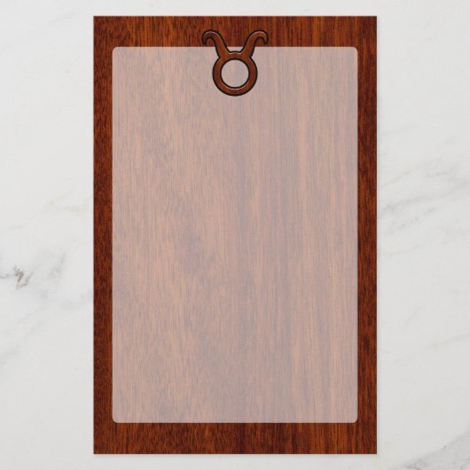 Papeterie Taurus Zodiac élégant Connexion en acajou comme im (Devant)