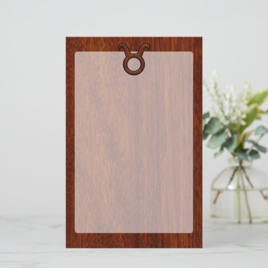 Papeterie Taurus Zodiac élégant Connexion en acajou comme im (Debout devant)