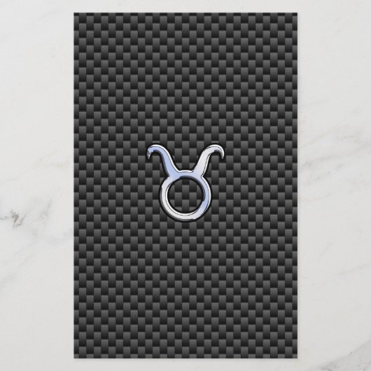 Papeterie Taurus Zodiac Sign on Black Carbon Fibre Print (Devant)