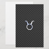 Papeterie Taurus Zodiac Sign on Black Carbon Fibre Print (Devant / Derrière)