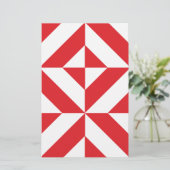 Papeterie Tchry Red Geometric Deco Cube Pattern (Debout devant)