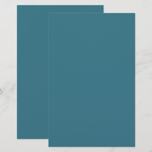 Papeterie Teal Blue Solid (Devant / Derrière)