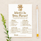 Papeterie Teddy Bear Dans Votre Baby shower Téléphone Jeu