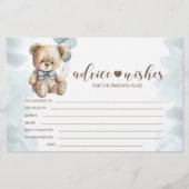 Papeterie Teddy ours baby shower parents conseils souhaits c (Devant)