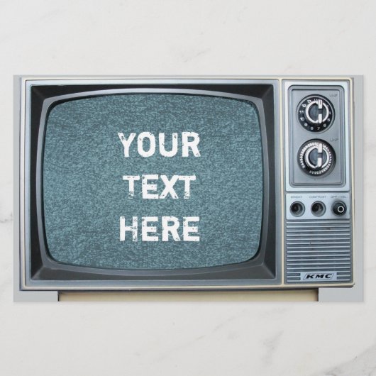 Papeterie Télévision vintage avec écran statique (Devant)