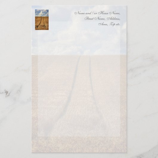 Papeterie Terrain de blé d'été et de blé passé avec Tractor (Devant)