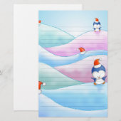 Papeterie terre de pingouin de noël (Devant / Derrière)