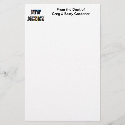 Papeterie Texte de l'image du Nouveau-Mexique (Devant)