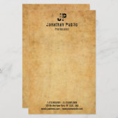 Papeterie Texte désapprouvé Vieux papier Apparence Modèle Vi (Devant / Derrière)