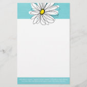 Papeterie Texte personnalisé Aqua et Jaune Whimsical Daisy (Devant)