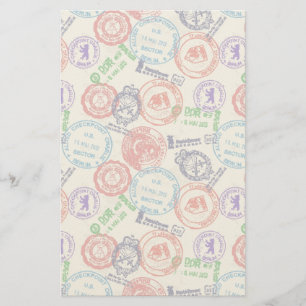 Papeterie Texture avec de vrais timbres.