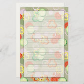 Papeterie Texture avec des tranches de légumes (Devant / Derrière)