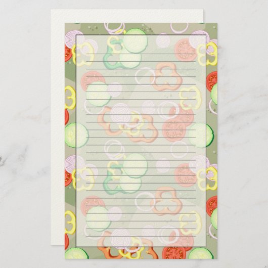 Papeterie Texture avec des tranches de légumes (Devant / Derrière)