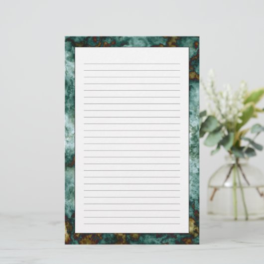 Papeterie Texture de marbre vert avec des veines (Debout devant)