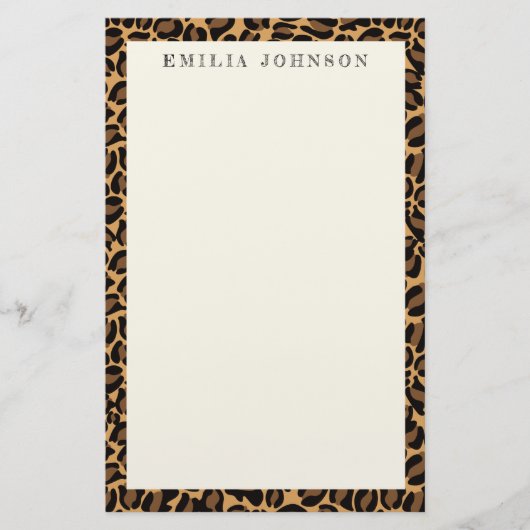 Papeterie texture Empreinte de léopard | Stationnaire person (Devant)