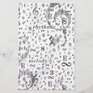 Papeterie Thème de musique de motif de note de musique