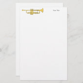 Papeterie Thème de musique de trompette d'or (Devant / Derrière)