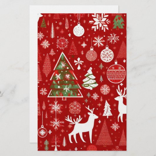 Papeterie Thème de Noël Flambeaux de Noël (Devant / Derrière)