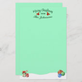 Papeterie Thème de Noël Joyeux Personnalisé (Devant / Derrière)