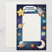 Papeterie Thème Espace extra-atmosphérique Notes personnelle (Devant / Derrière)