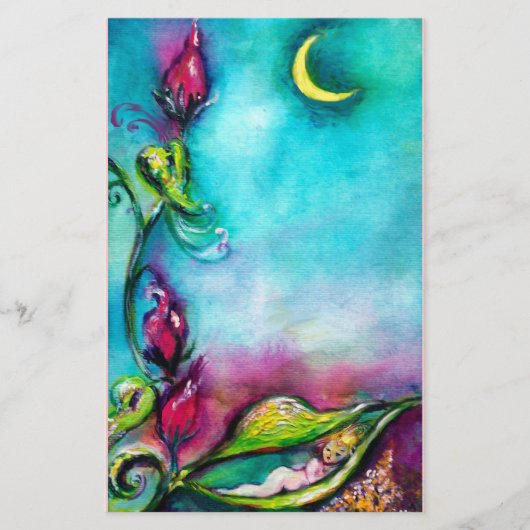 PAPETERIE THUMBELINA DORMIR ENTRE FEUILLES ROSE (Devant)