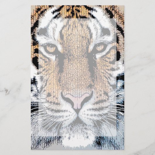 Papeterie Tiger rayures Portrait dans Graphic Press Style (Devant)