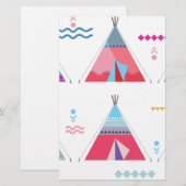 Papeterie tipi rose (Devant / Derrière)