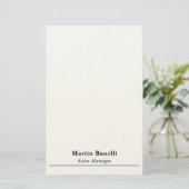 Papeterie Titre de nom en noir et blanc uni professionnel mo (Debout devant)